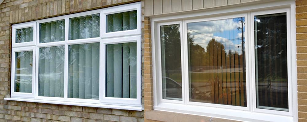 Residential window with glass panes